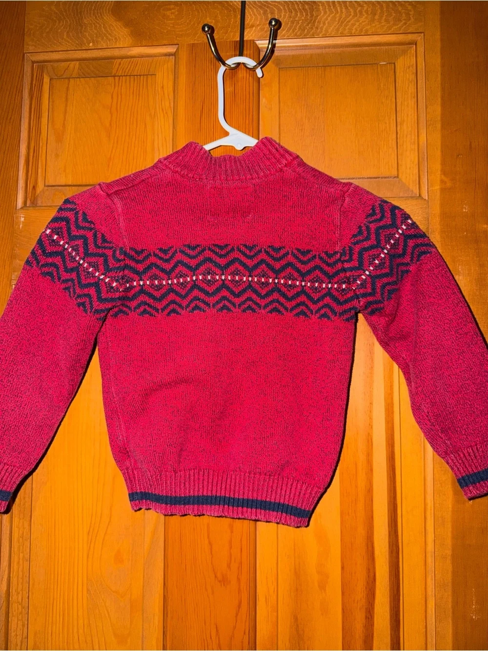 OshKosh B'gosh Red Sweater with Navy Fair Isle Yoke